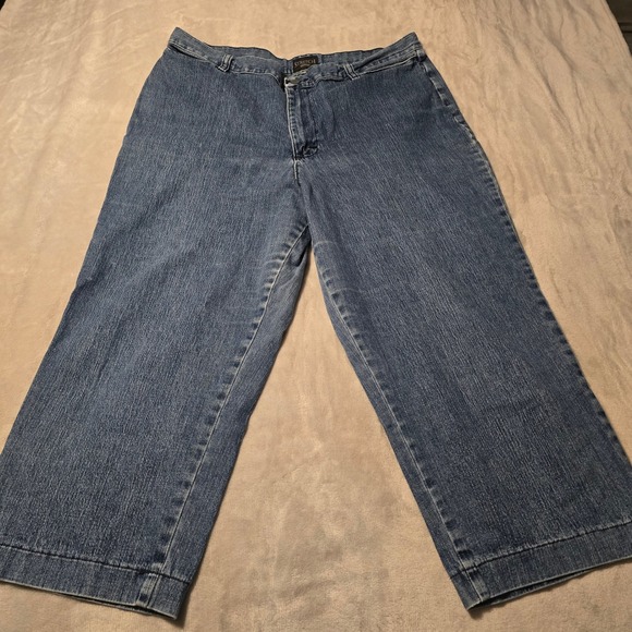 Riders by Lee Denim - Riders by Lee Womens Stretch Wide Leg Crop Jeans Size 18M W38267E Medium Wash